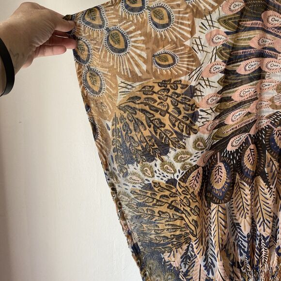 Studio 36 Kaftin Tunic SZ M/L Semi Sheer Beaded Oversized Beach Vacation Travel - Picture 5 of 9